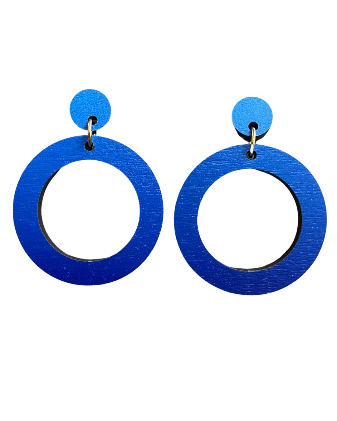 Circle Drop Earrings: Ocean Blue