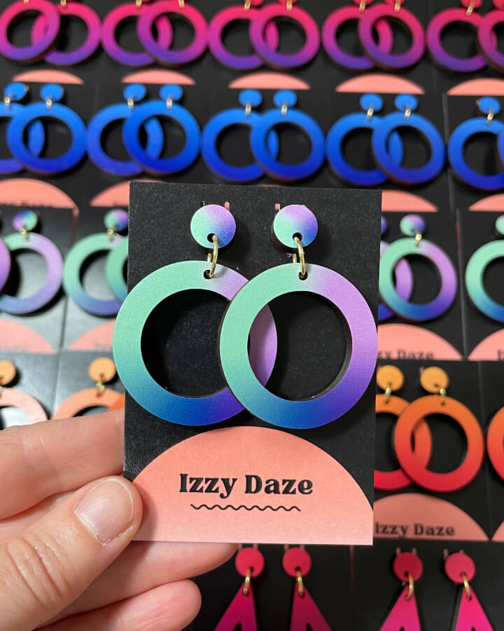Circle Drop Earrings: Galaxy