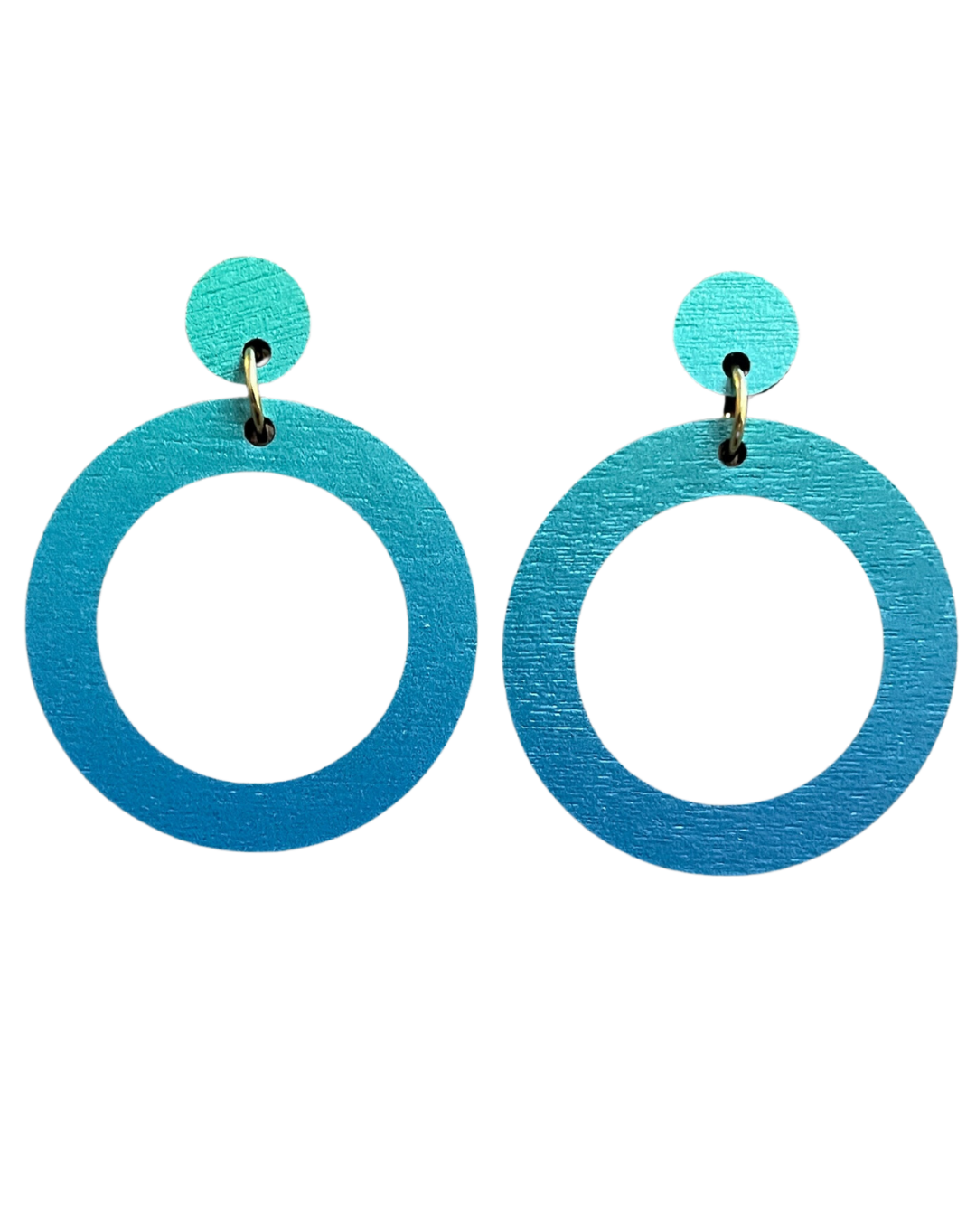 Circle Drop Earrings: Sea Green