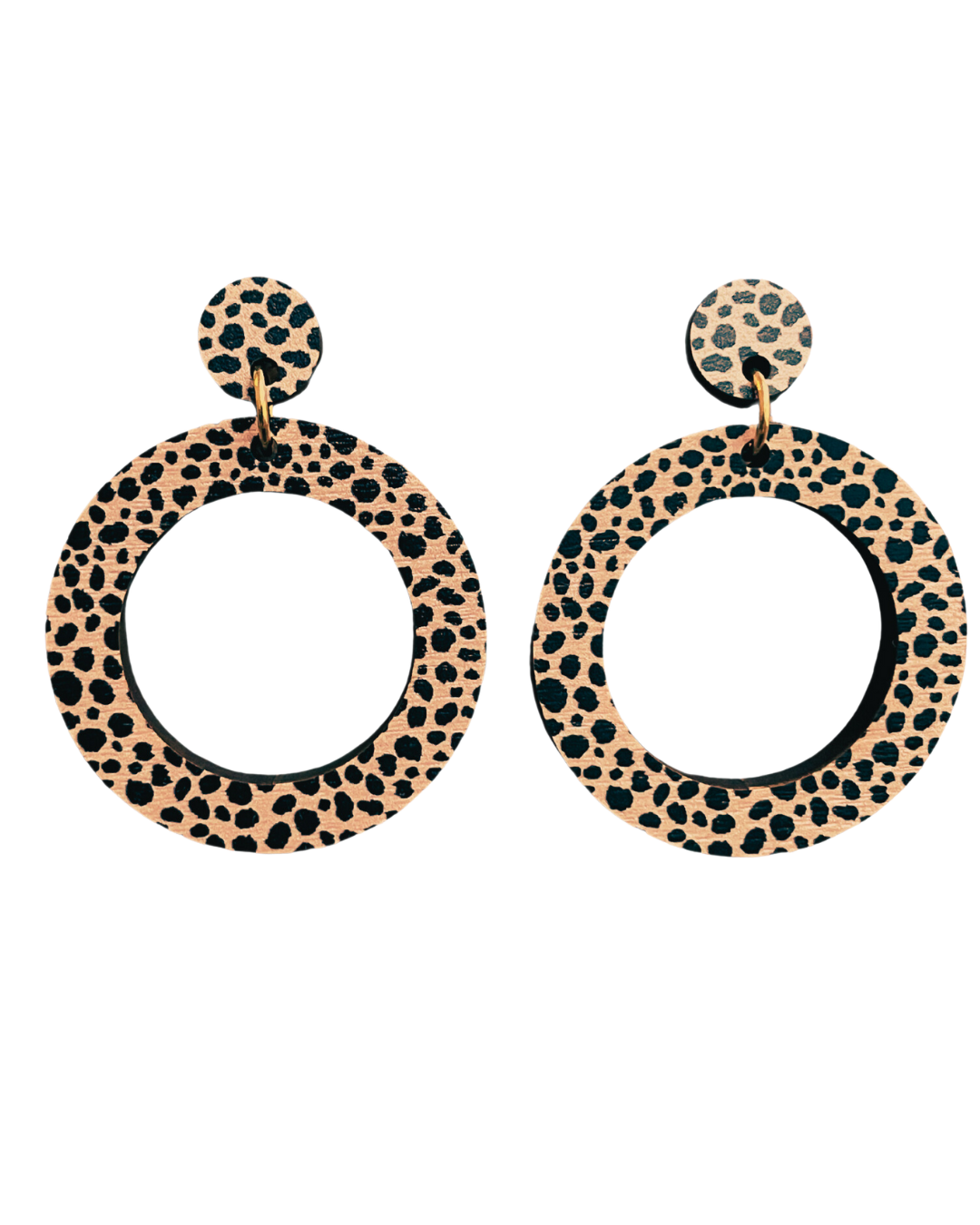 Circle Drop Leopard Print Earrings