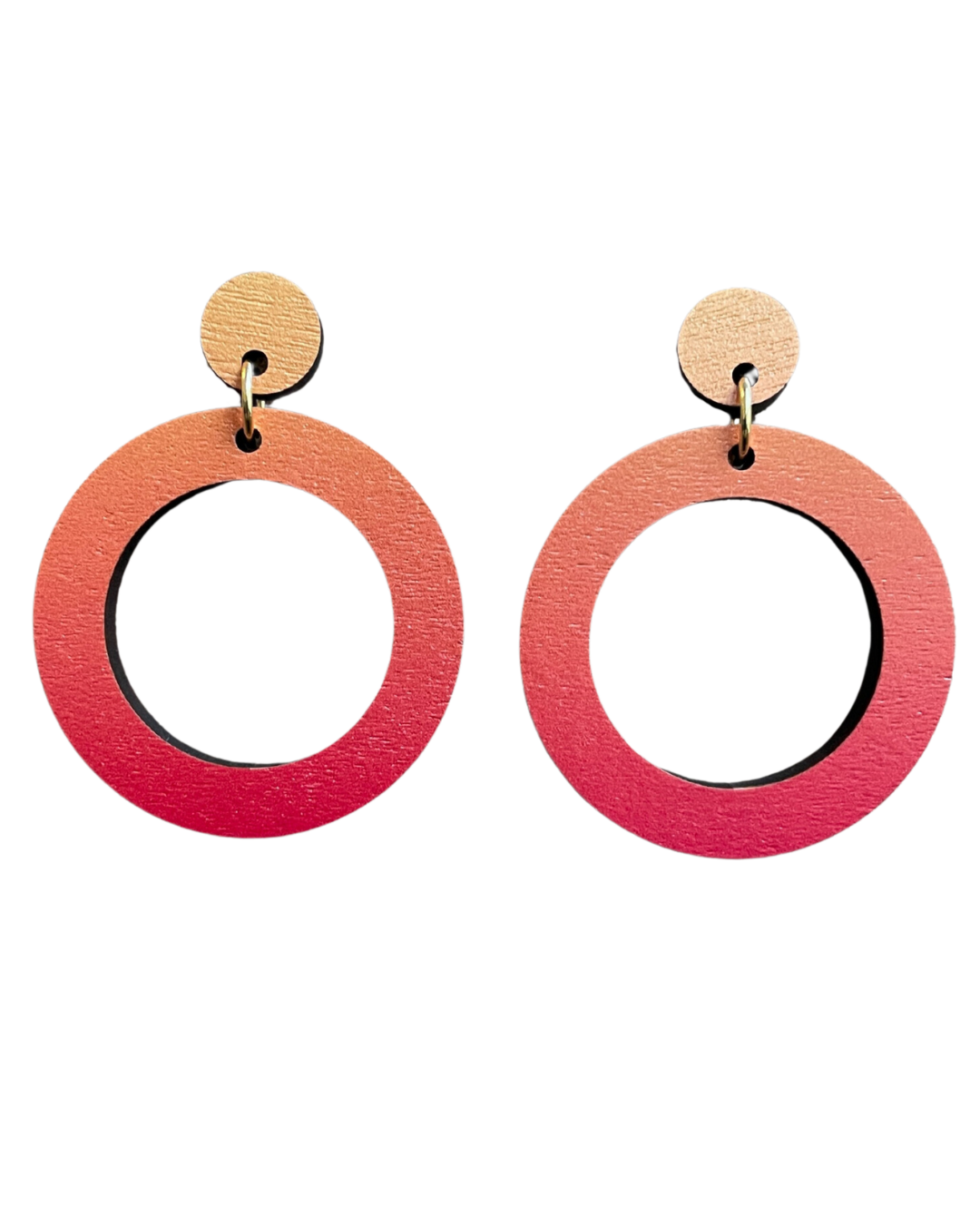 Circle Drop Earrings: Fire Orange
