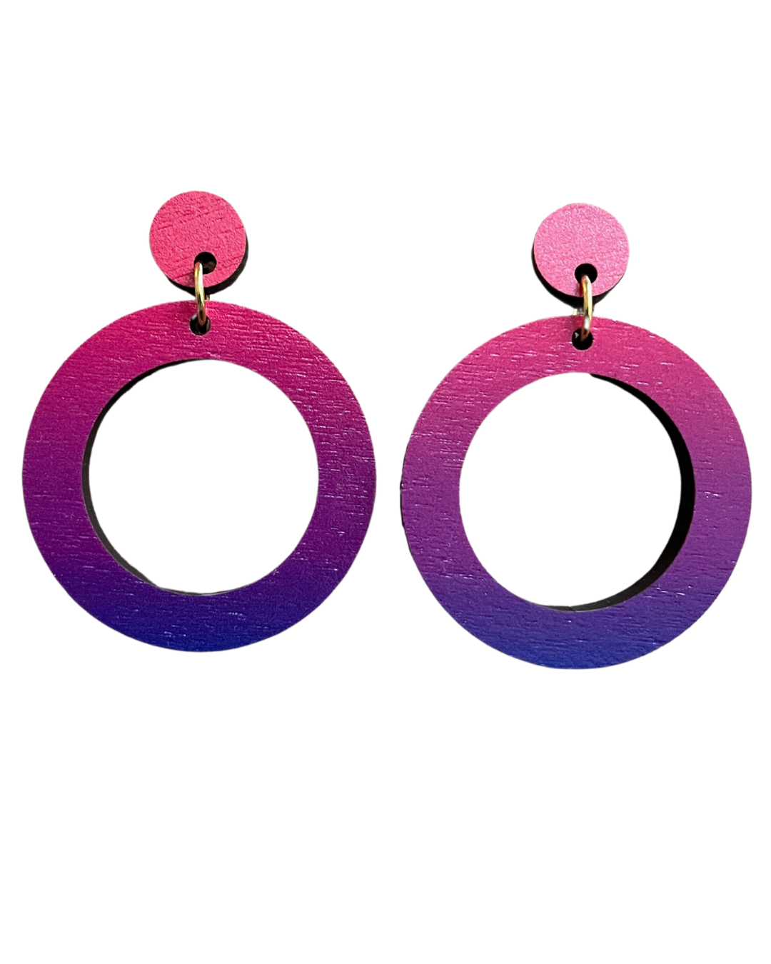 Circle Drop Earrings: Ruby Sunrise