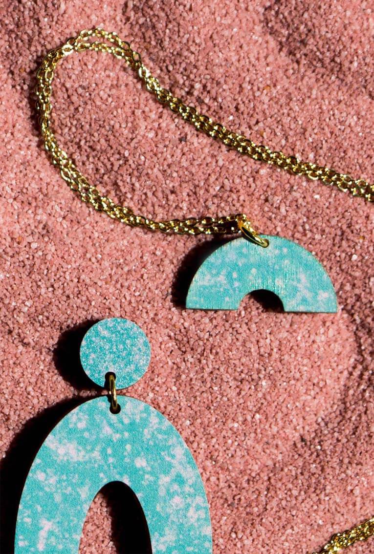 SALE: Dappled Arch Necklace Mint Green
