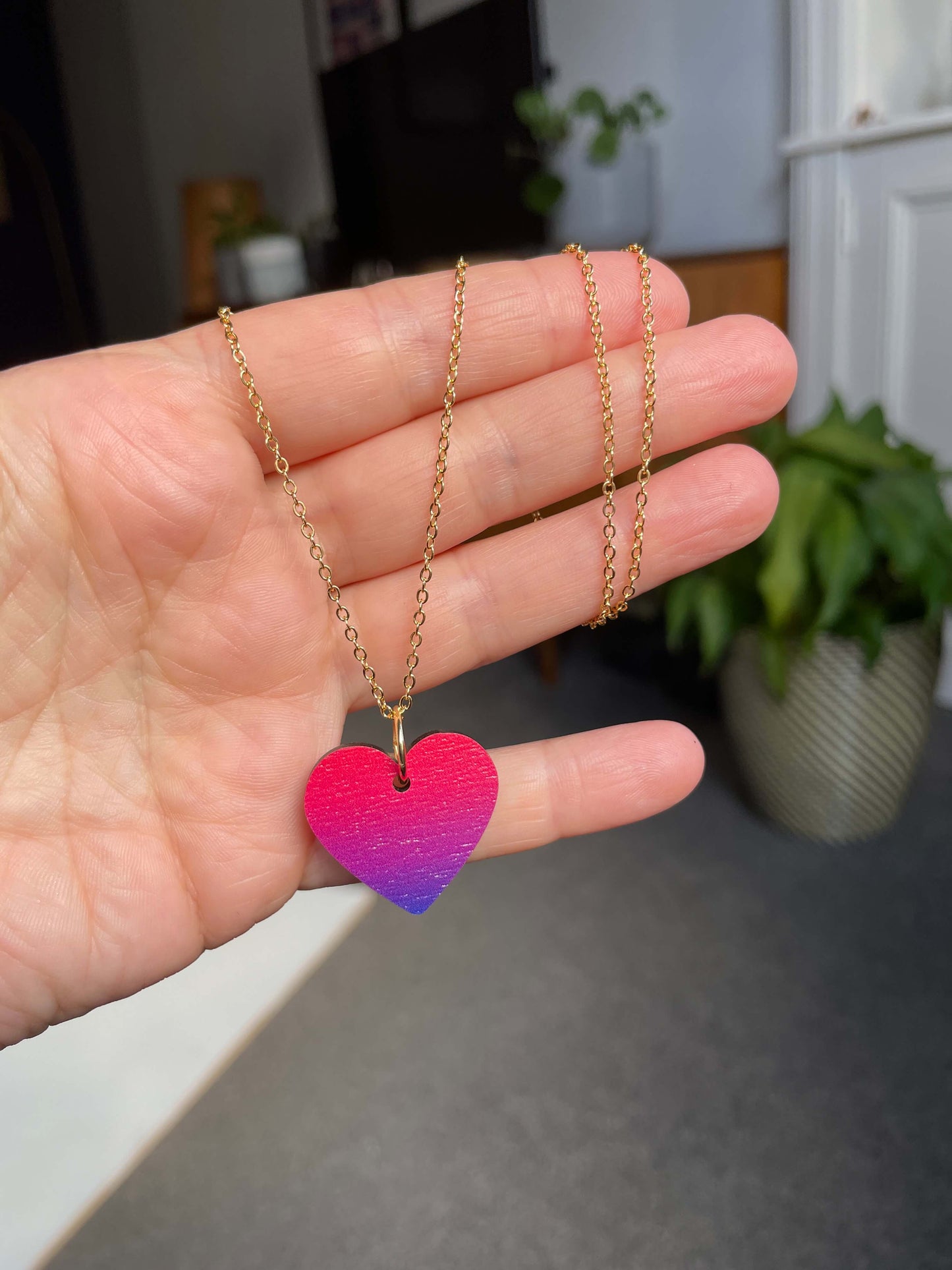 SAMPLE: Heart Necklace in Ruby Sunrise