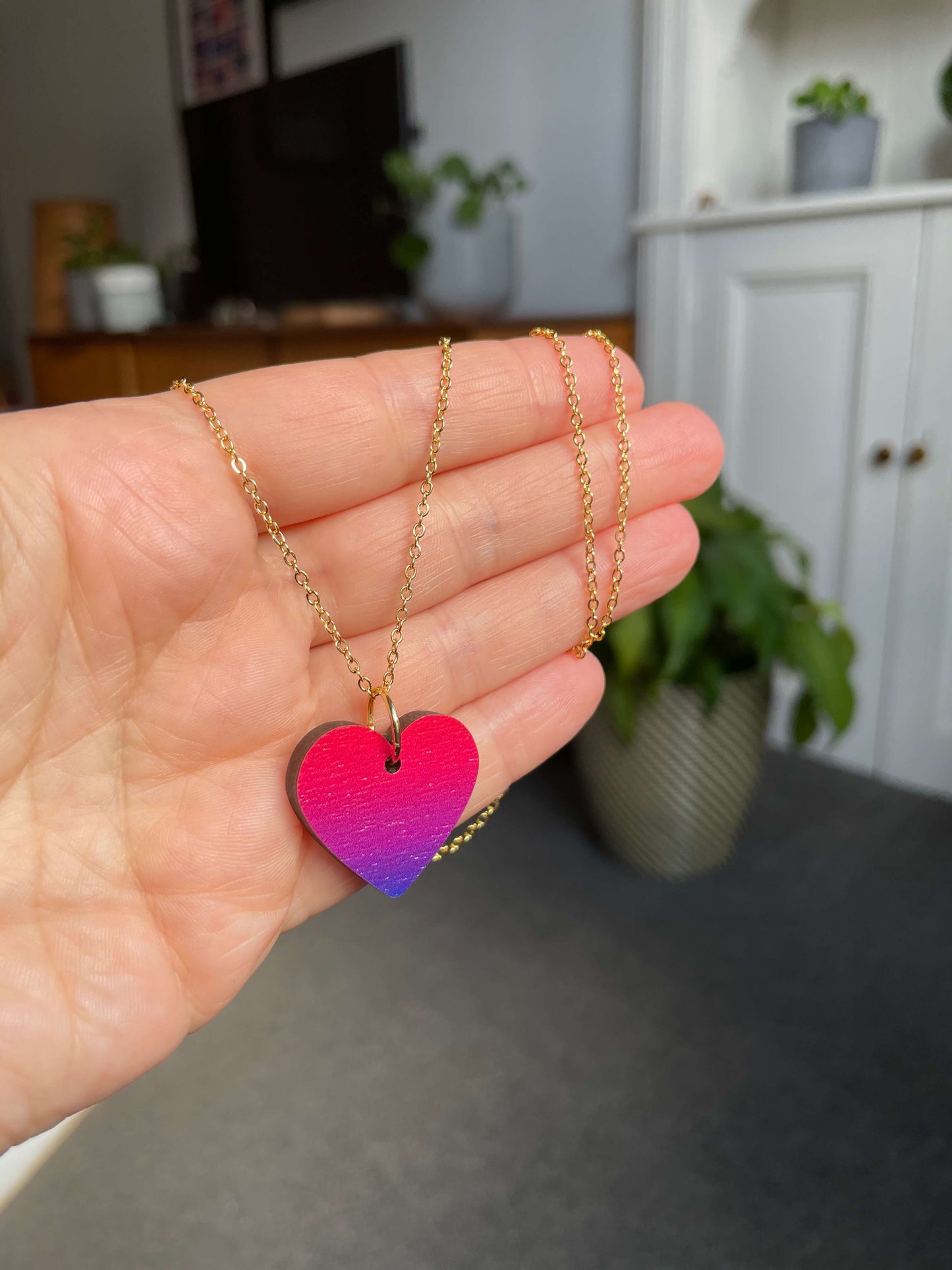 SAMPLE: Heart Necklace in Ruby Sunrise