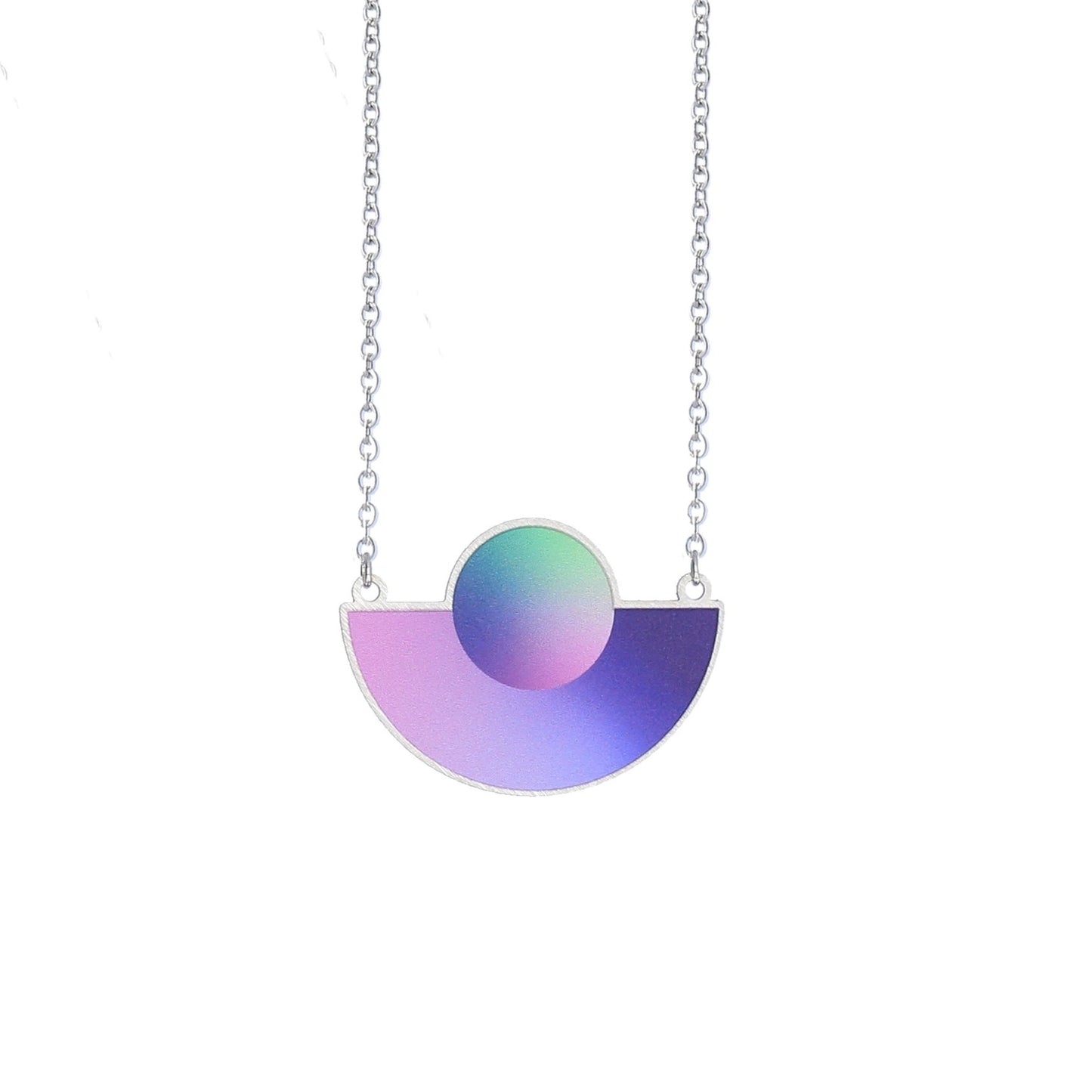 SALE: Cosmic Moon Necklace Galactic Purple