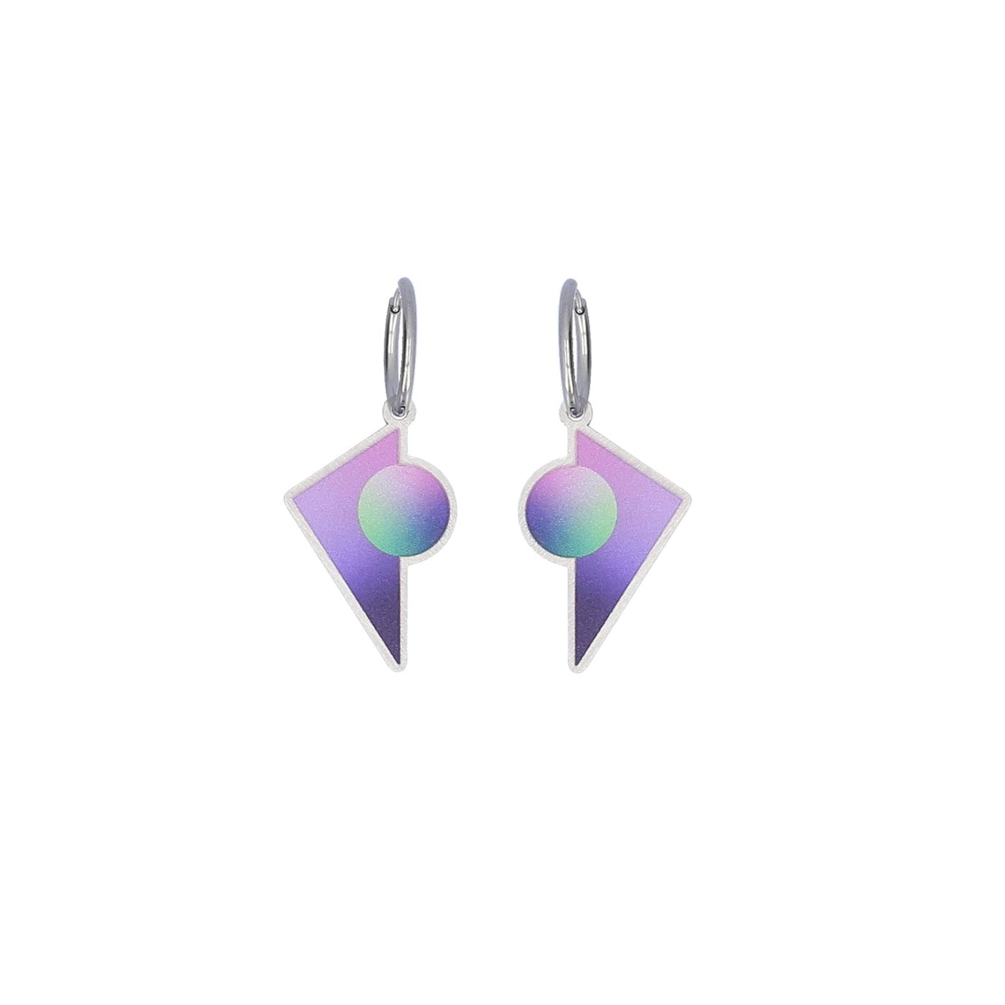 SALE: Cosmic Triangle Earrings Galactic Purple