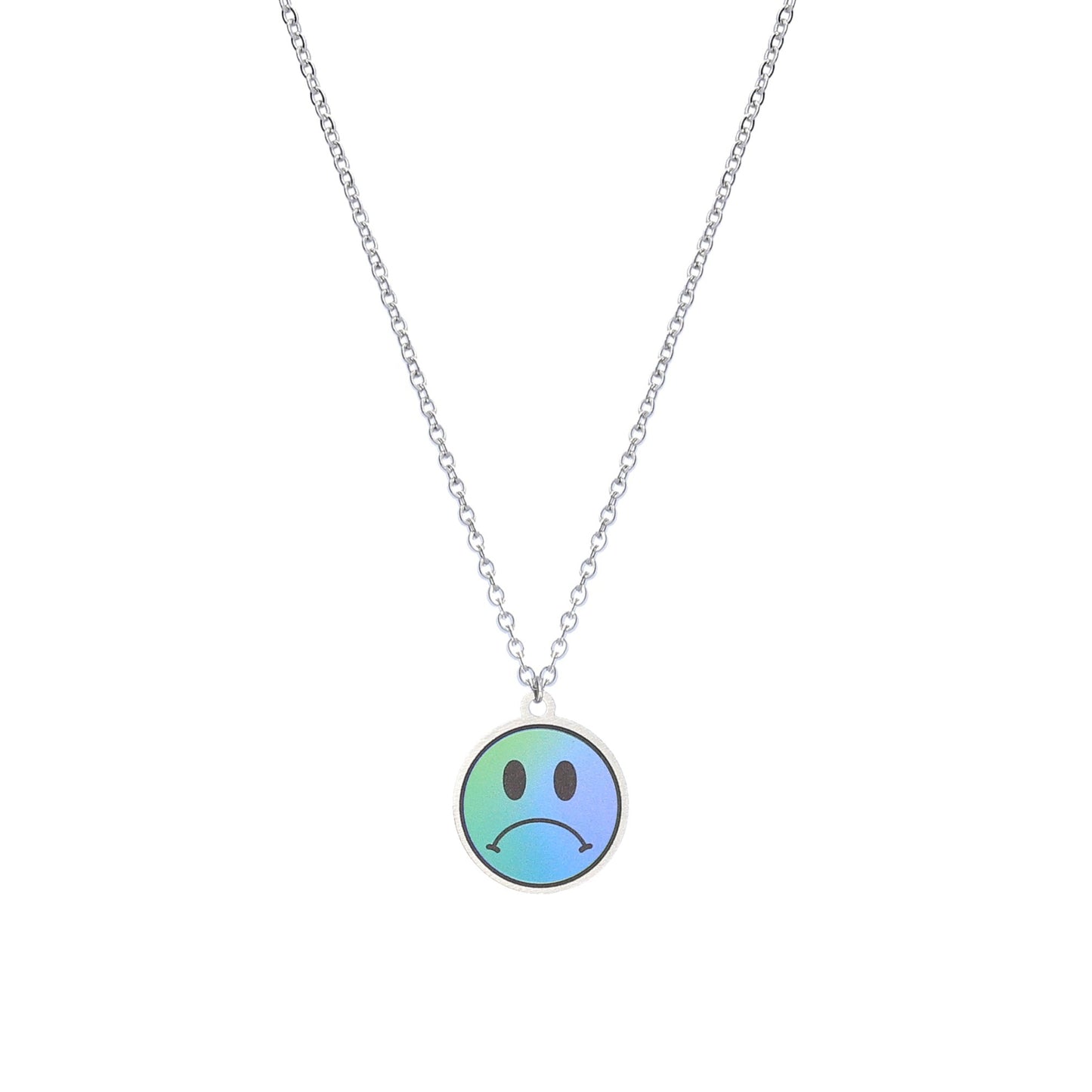 SALE: Smiley Face Necklace Green