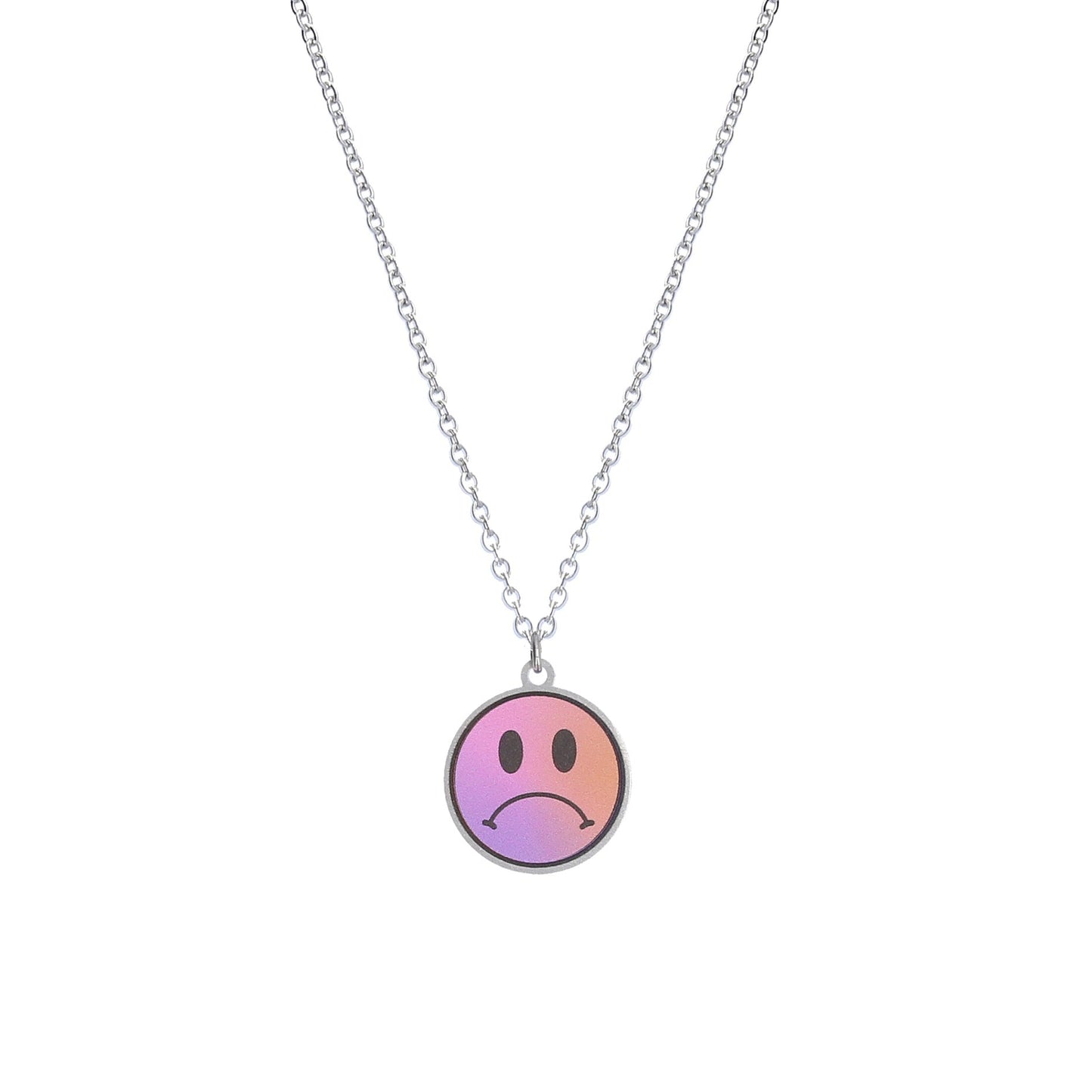 SALE: Smiley Face Necklace Pink