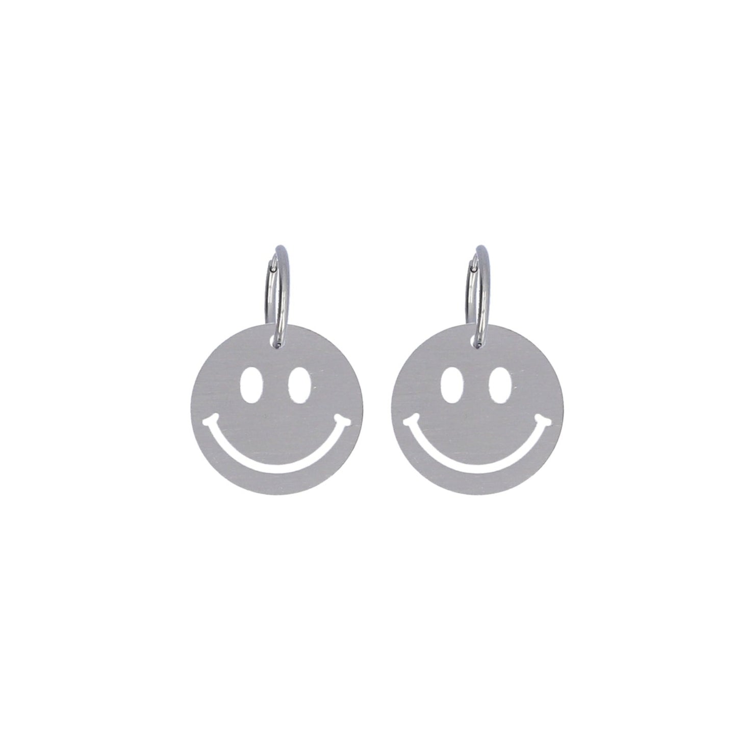 SALE: Silver Smiley Face Earrings