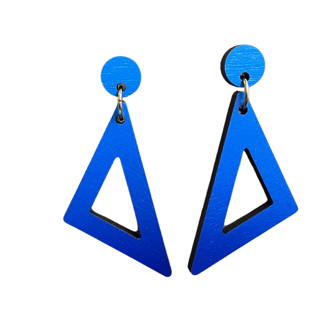 Triangle Drop Earrings: Ocean Blue