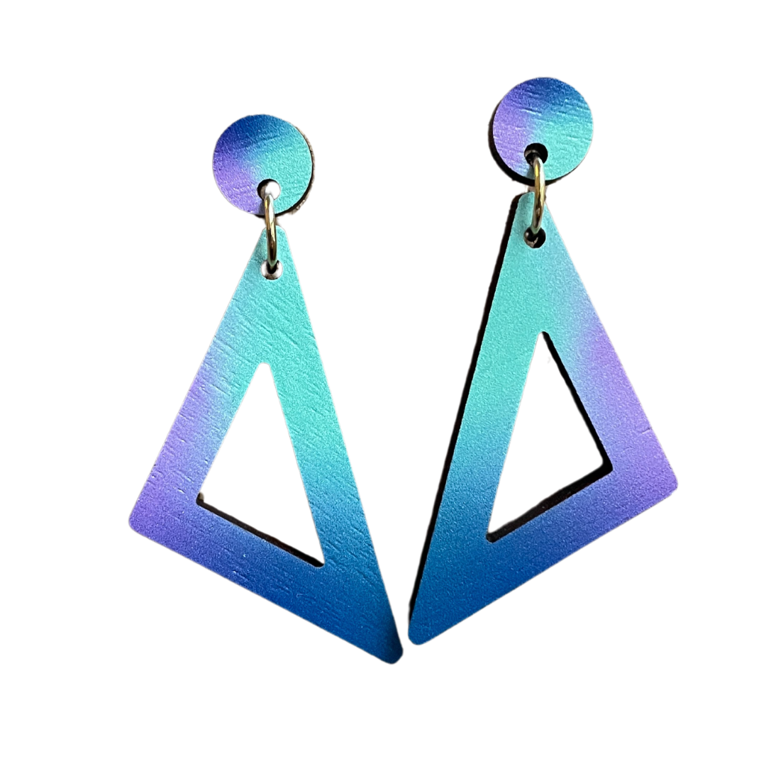 Triangle Drop Earrings: Galaxy