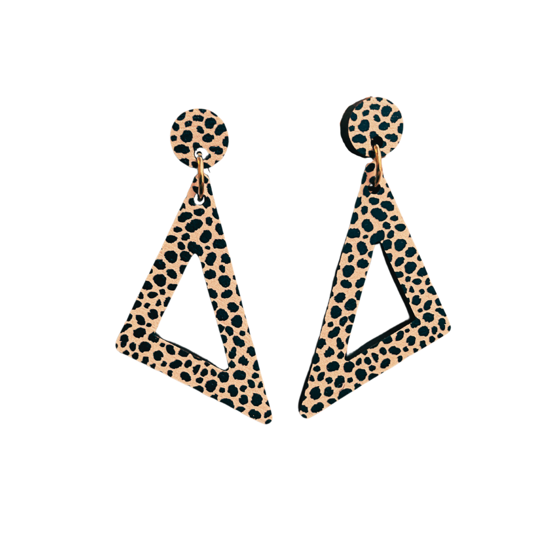 Triangle Leopard Print Earrings