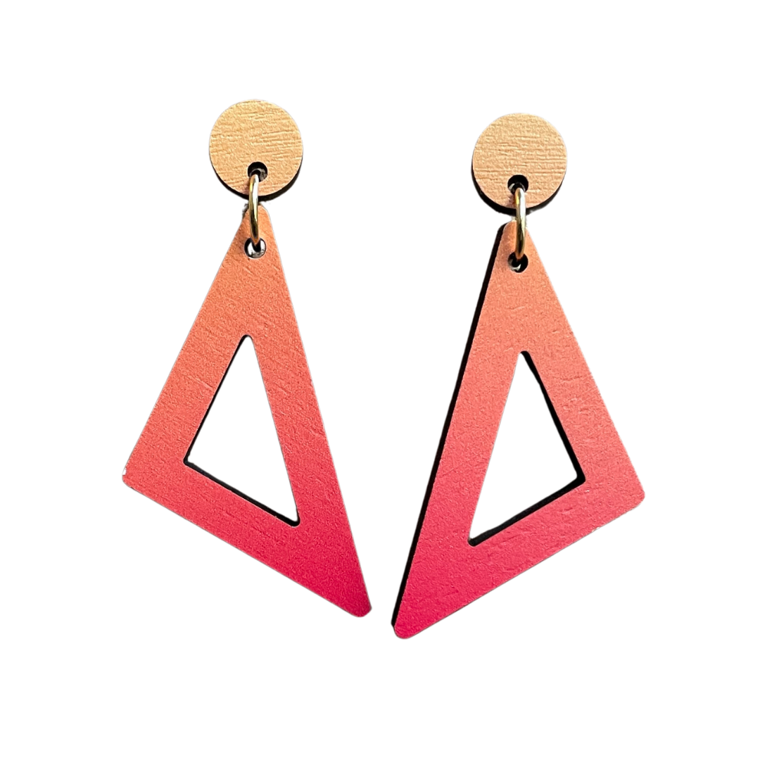 Triangle Drop Earrings: Fire Orange