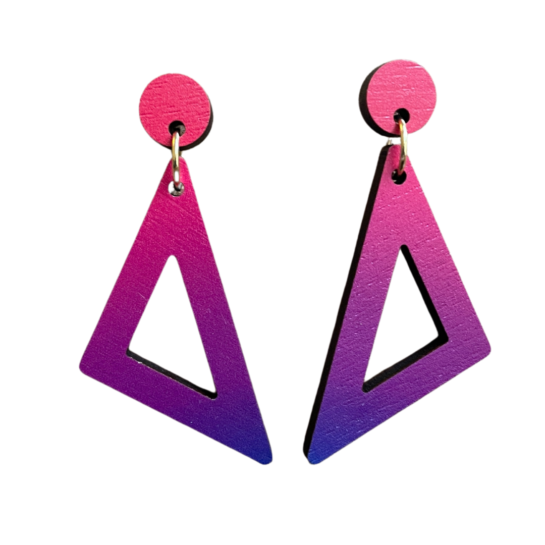 Triangle Drop Earrings: Ruby Sunrise