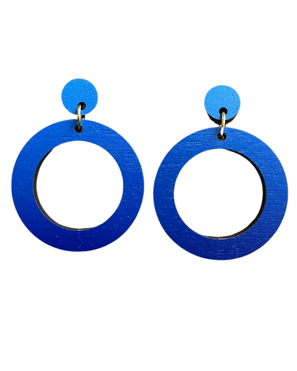 Circle Drop Earrings: Ocean Blue