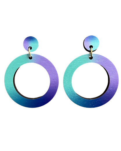 Circle Drop Earrings: Galaxy