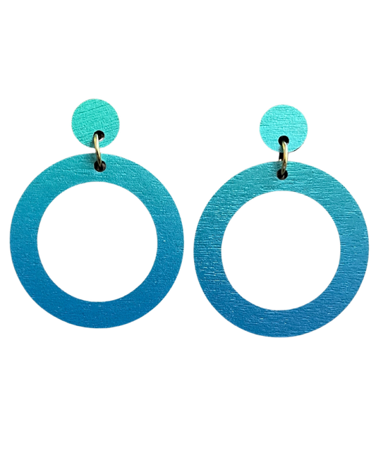 Circle Drop Earrings: Sea Green