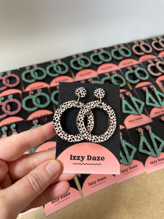 Circle Drop Leopard Print Earrings
