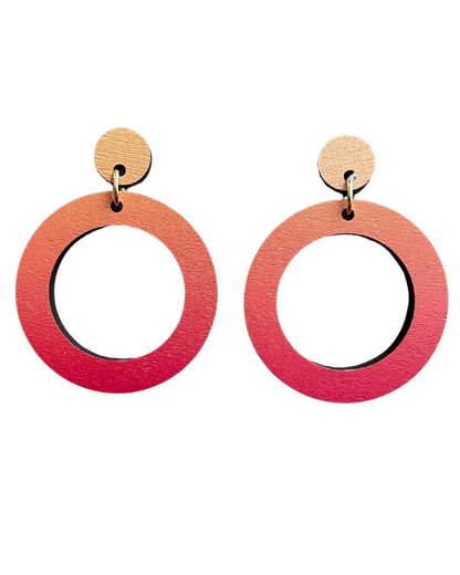 Circle Drop Earrings: Fire Orange