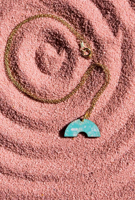 SALE: Dappled Arch Necklace Mint Green