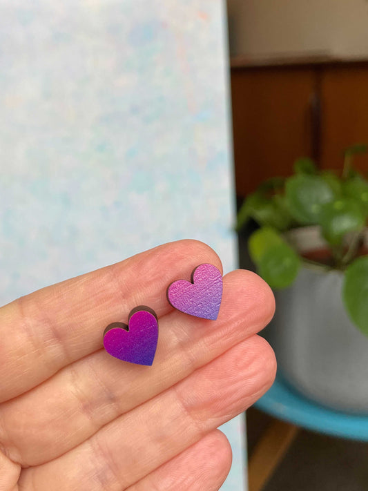 Heart Studs Purple Haze