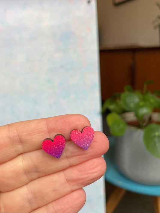 Heart Studs Ruby Sunrise