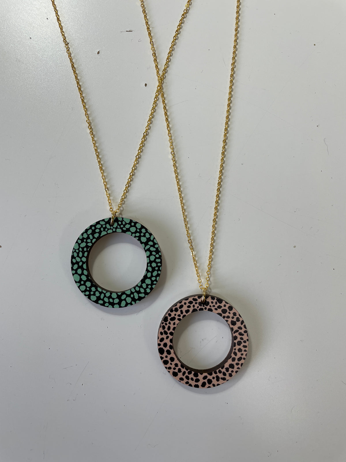 SALE: Leopard Print Large Circle Necklace