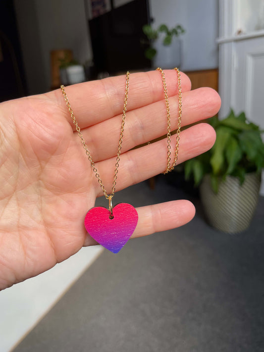 SAMPLE: Heart Necklace in Ruby Sunrise