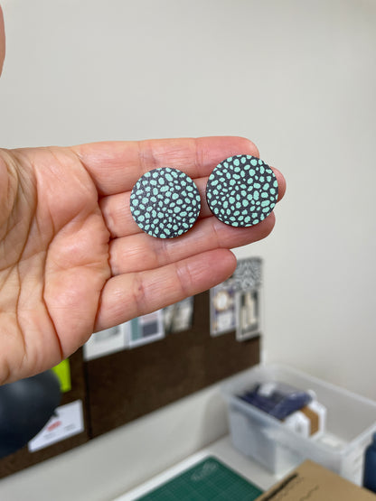 Large Circle Studs Leopard Print