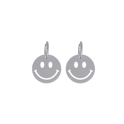 SALE: Silver Smiley Face Earrings