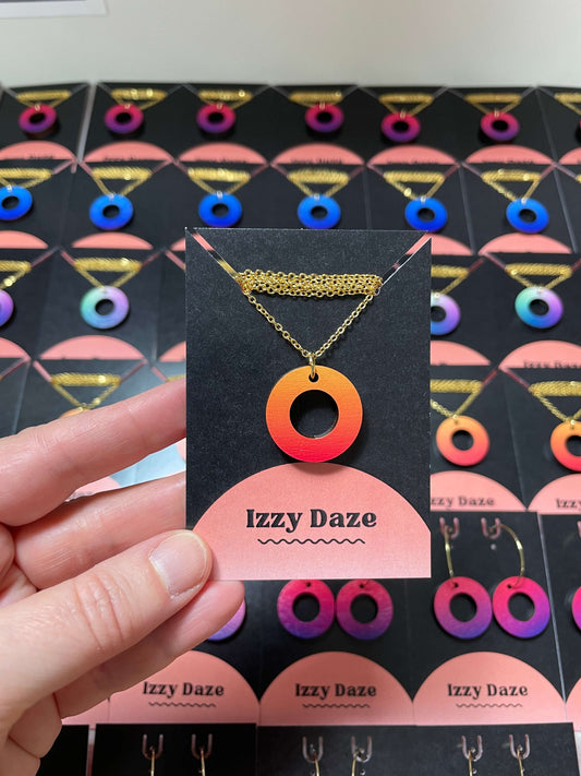 Donut Necklace: Fire Orange