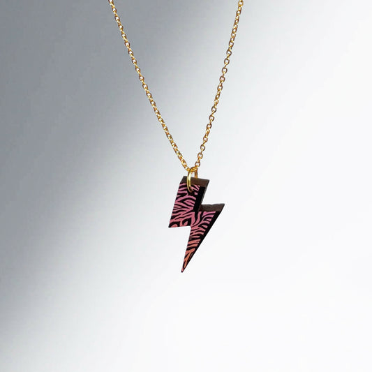 Rebel Rebel Necklace - Peach Tiger Print