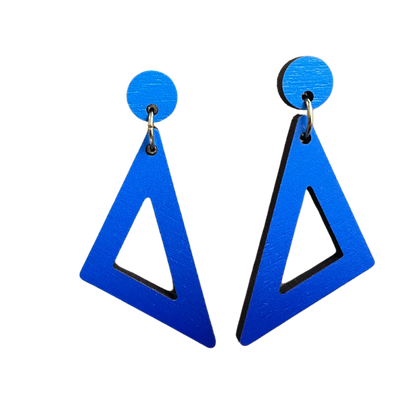 Triangle Drop Earrings: Ocean Blue