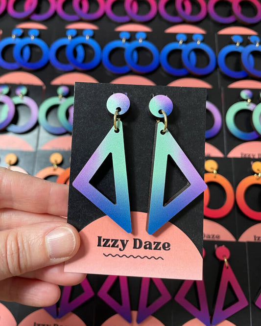 Triangle Drop Earrings: Galaxy