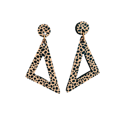 Triangle Leopard Print Earrings