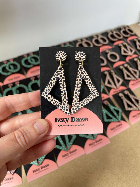 Triangle Leopard Print Earrings
