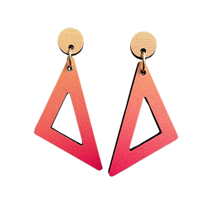 Triangle Drop Earrings: Fire Orange