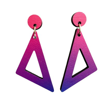 Triangle Drop Earrings: Ruby Sunrise