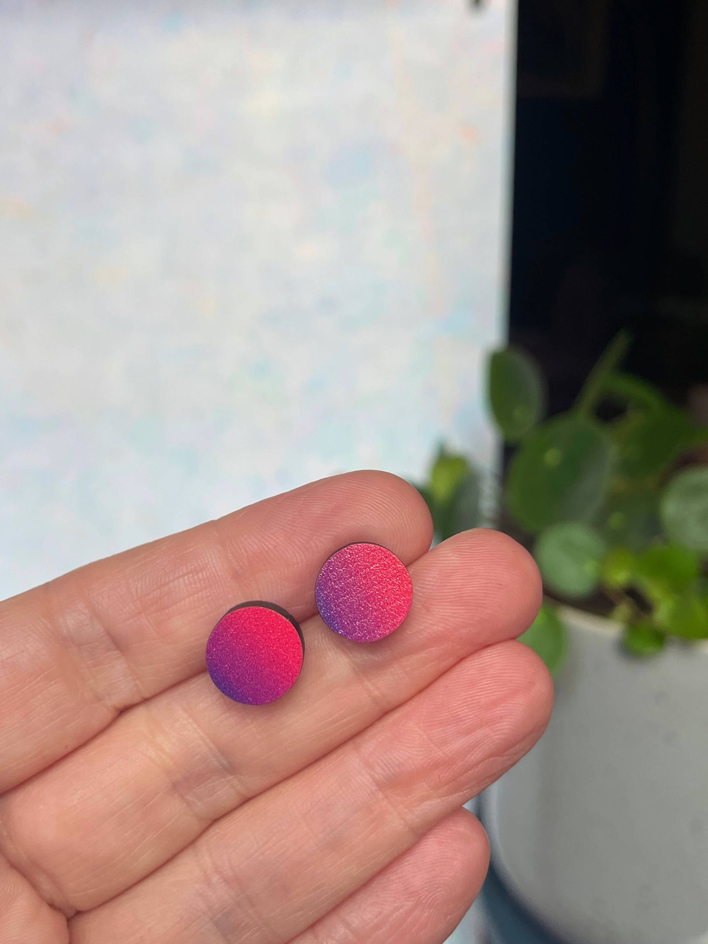 Circle Studs Ruby Sunrise