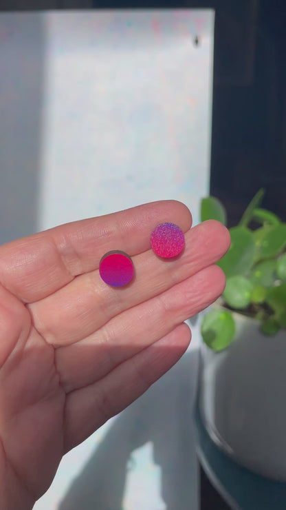 Circle Studs Ruby Sunrise