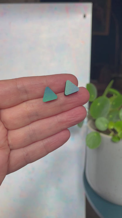 Triangle Studs Sea Green