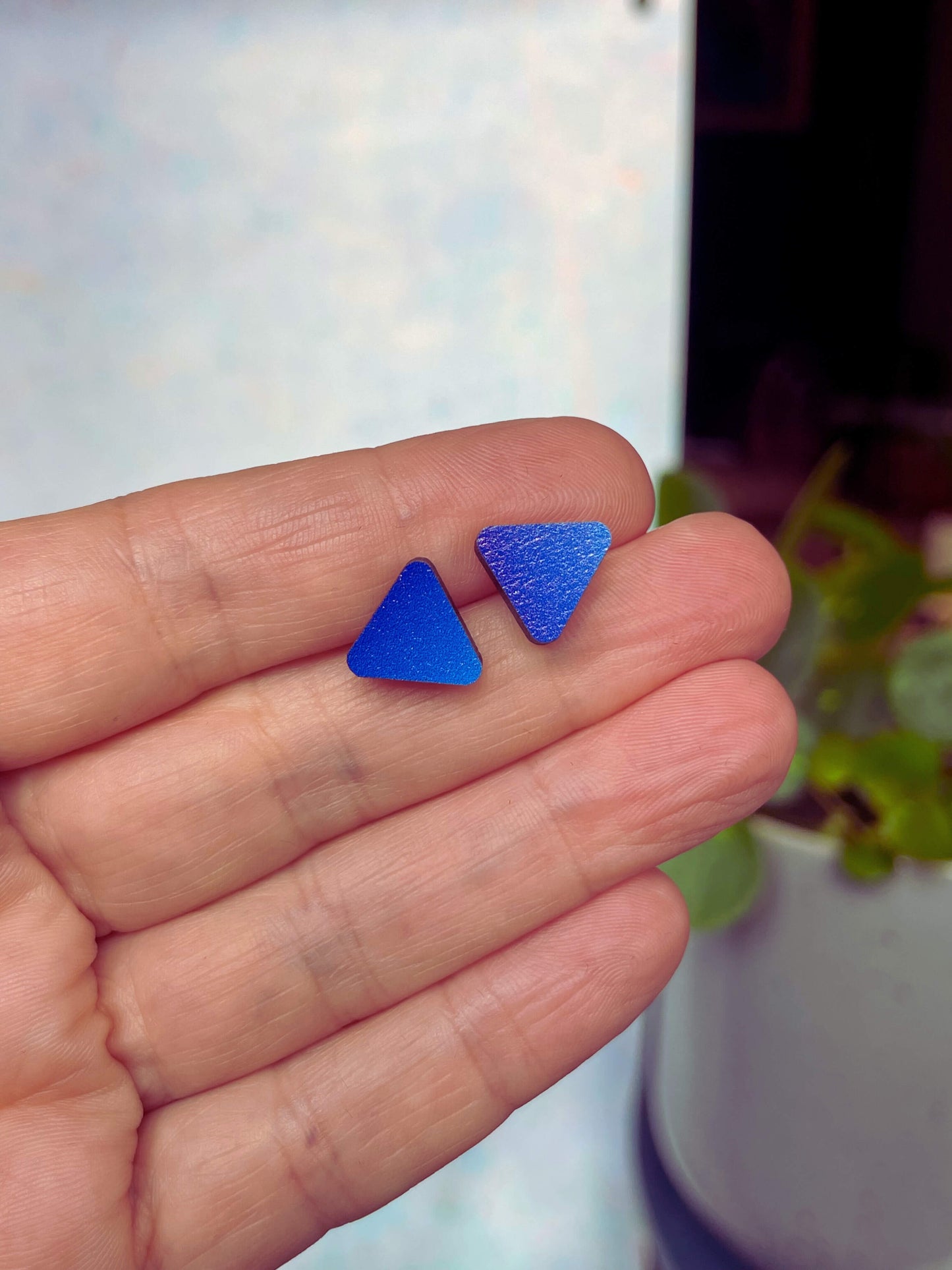 Triangle Studs Ocean Blue