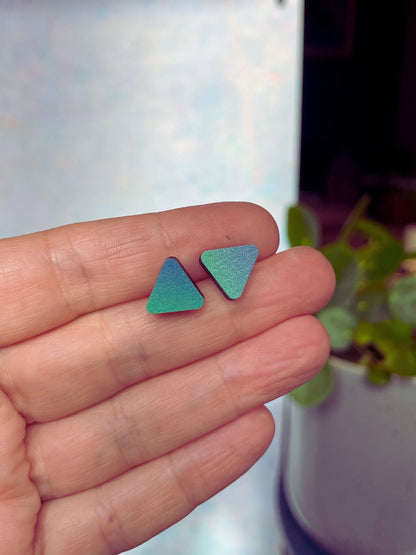 Triangle Studs Sea Green