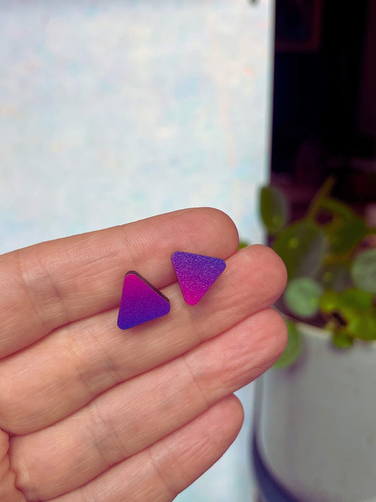 Triangle Studs Purple Haze