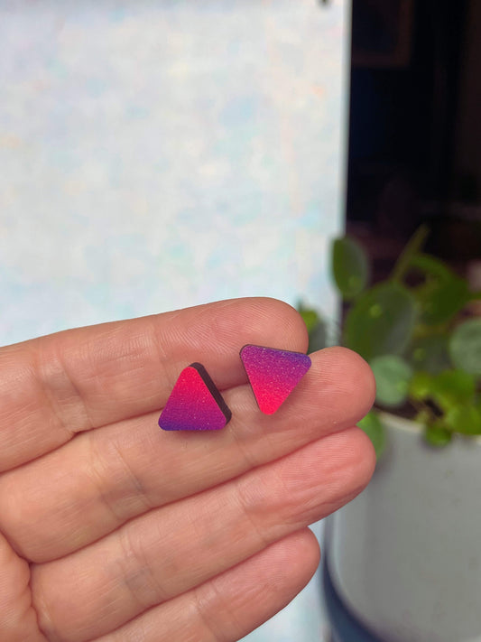 Triangle Studs Ruby Sunrise